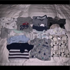 15 total newborn pieces (sleepers/jumpers/onesies)